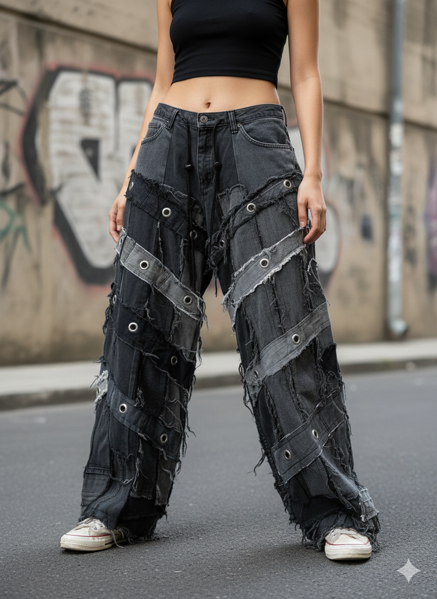 Patchwork Pants - Rings design, 26"-33"