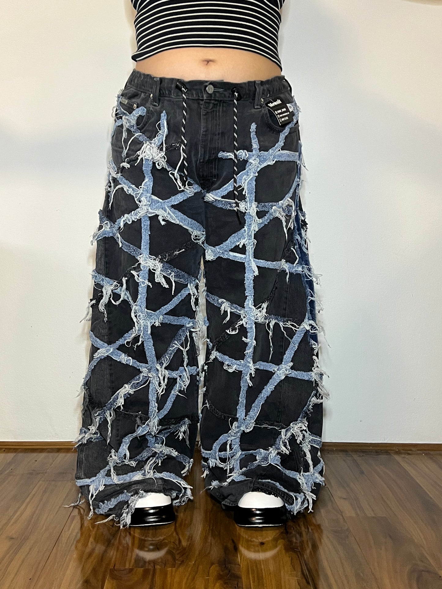Patchwork Denim – Blue Cross Design, 30"-40"