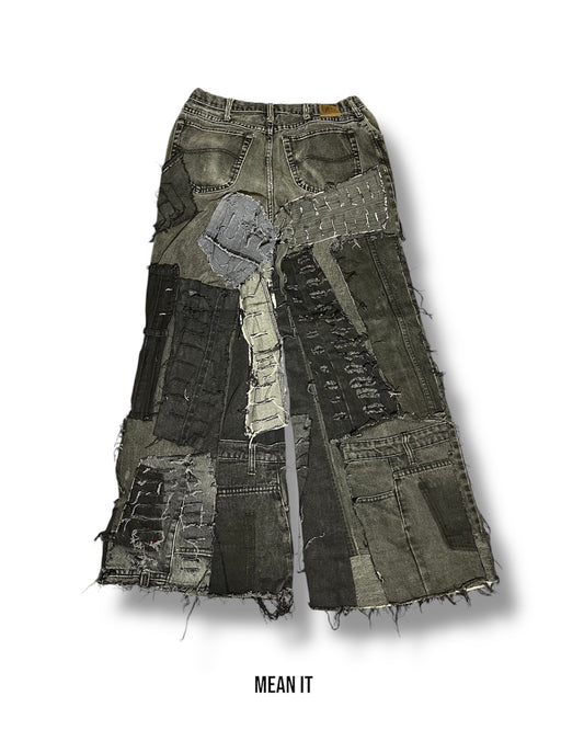 Patchwork Denim – Black, 26"-32"