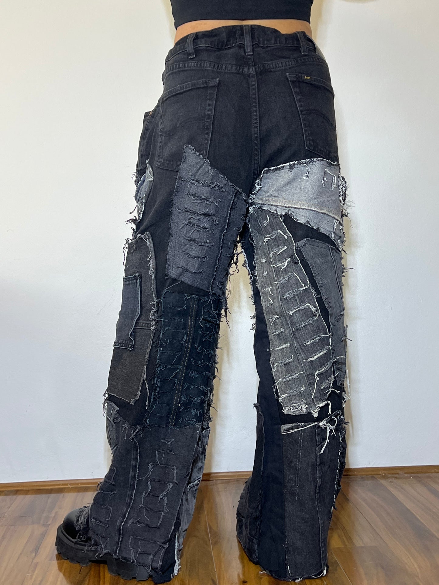 Patchwork Denim – Black, 30"-40"