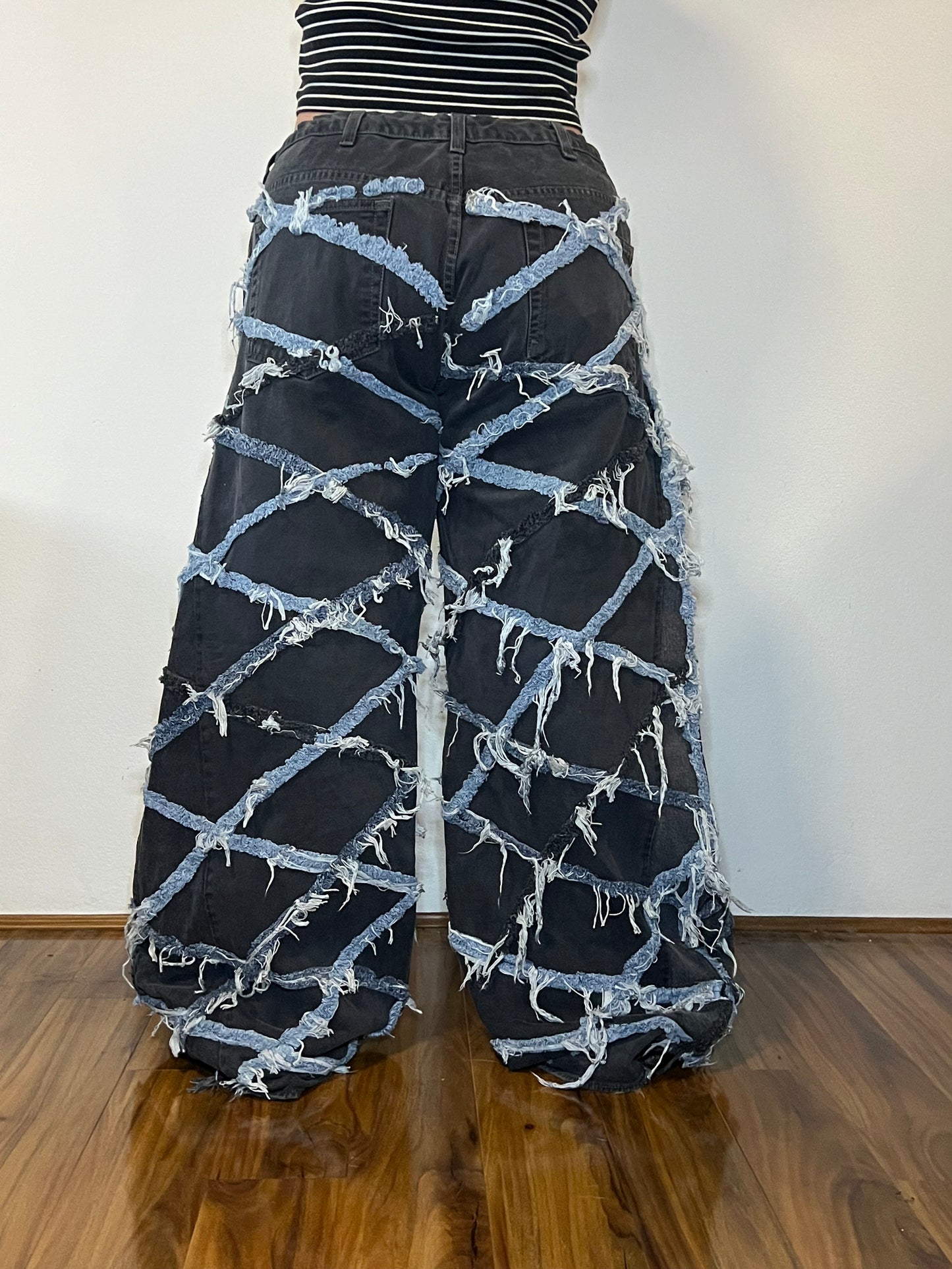 Patchwork Denim – Blue Cross Design, 30"-40"