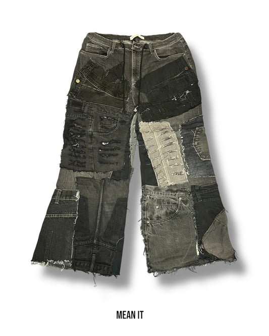 Patchwork Denim – Black, 30"-40"