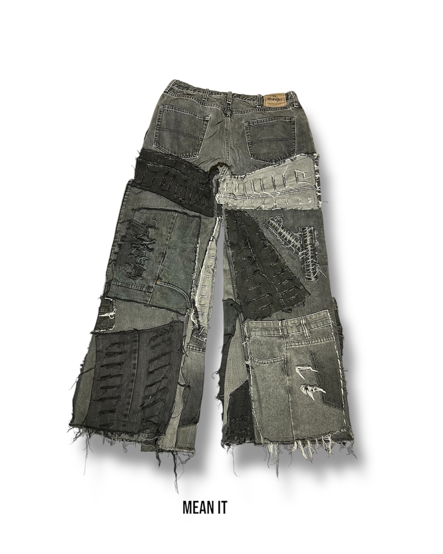 Patchwork Denim – Black, 28"-34"