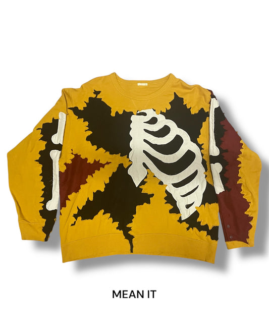 Custom Sweater – Yellow Skeleton Knit