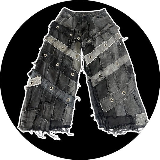 Patchwork Pants - Rings design, 26"-33"