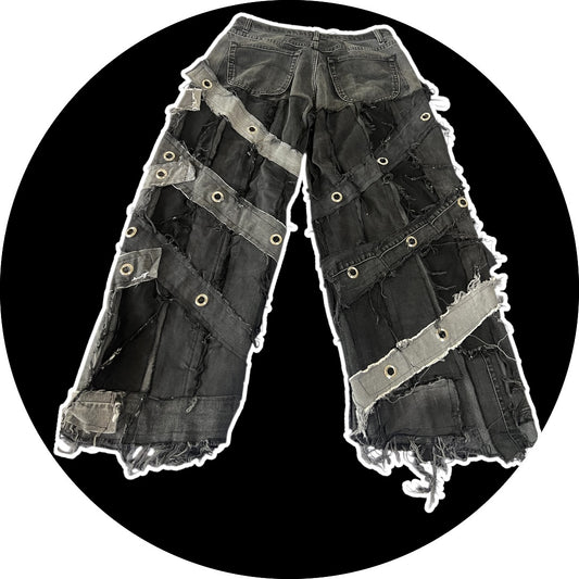 Patchwork Pants - Rings design, 26"-33"